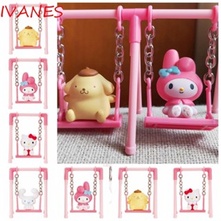 IVANES โมเดลฟิกเกอร์ PVC รูปการ์ตูนแมว Cinnamoroll Twisted Egg KT Cat ของเล่นสําหรับเด็ก จํานวน 4 ชิ้น ต่อชุด