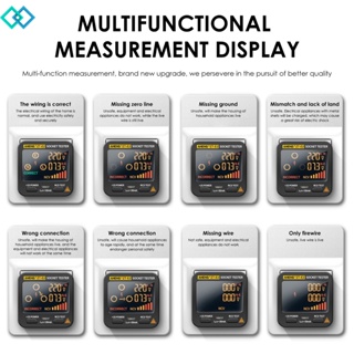 Qt เครื่องทดสอบเต้าเสียบ EBTN LCD พร้อมจอแสดงผลแรงดันไฟฟ้า, เครื่องวิเคราะห์วงจรซ็อกเก็ตตัวรับสัญญาณ RCD, เครื่องตรวจจับขั้วไฟฟ้ารั่ว ตรวจสอบความผิดพลาดของสายไฟฟ้า