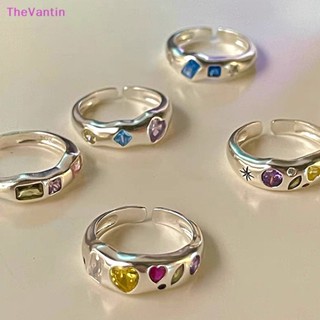 Thevantin แหวนแฟชั่น ประดับเพทาย หินธรรมชาติ เครื่องประดับ สําหรับผู้หญิง งานแต่งงาน