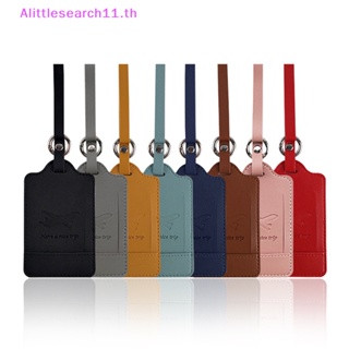 Alittlesearch11 ป้ายแท็กชื่อ ID หนัง PU สีพื้น แบบพกพา แฟชั่น สําหรับกระเป๋าเดินทาง