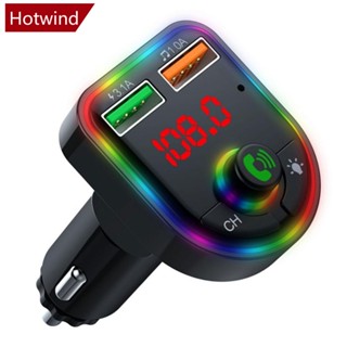 Hotwind ชุดตัวรับส่งสัญญาณเสียงสเตอริโอบลูทูธ FM เครื่องเล่น Mp3 แฮนด์ฟรี หน้าจอ LED K4P7 สําหรับรถยนต์