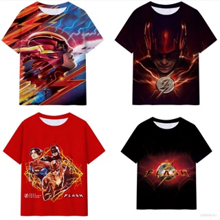 เสื้อยืดแขนสั้นลําลอง พิมพ์ลายภาพยนตร์ Marvel 3 มิติ 23 Movie The Flash พลัสไซซ์ แฟชั่นสําหรับผู้ชาย และผู้หญิง