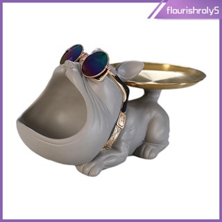 [Flourishroly5] ถาดเก็บผลไม้ รูปปั้นสุนัข สร้างสรรค์ สําหรับบ้าน