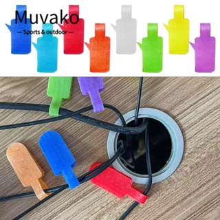 MUVAKO สติกเกอร์ฉลาก หลากสี สําหรับติดสายเคเบิลไฟฟ้า 10 ชิ้น