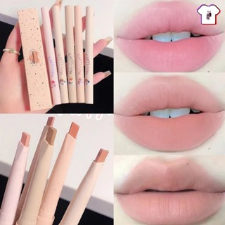 ลิปสติก ลิปกลอส เนื้อกํามะหยี่ กันน้ํา ติดทนนาน สีชมพูพีช