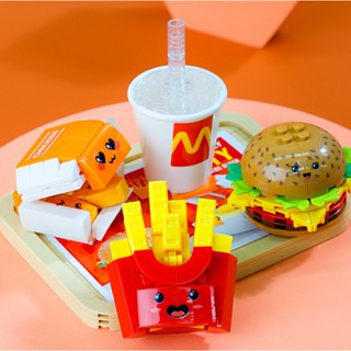 บล็อคตัวต่อ รูป McDonald Hamburg Block Bricks French Fries Coca Cola ของเล่นสําหรับเด็กผู้ชาย ผู้หญิง 21188
