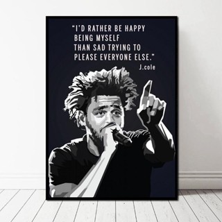 Gx โปสเตอร์ภาพวาดผ้าใบ ลายคําคม Rapper J Cole สไตล์ฮิปฮอป สําหรับตกแต่งบ้าน ห้อง