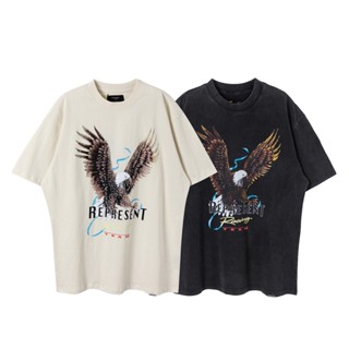 เสื้อยืดแขนสั้นลําลอง ผ้าฝ้าย พิมพ์ลายนกอินทรีย์ เข้ากับทุกการแต่งกาย สไตล์สปอร์ต แฟชั่นสําหรับผู้ชาย และผู้หญิง