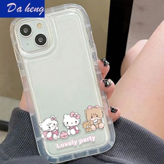 เคสโทรศัพท์มือถือแบบนิ่ม กันกระแทก ลายลูกแมว หมีน้อย เรียบง่าย สําหรับ Iphone 13 11pro 12 14max xr xs CFUE