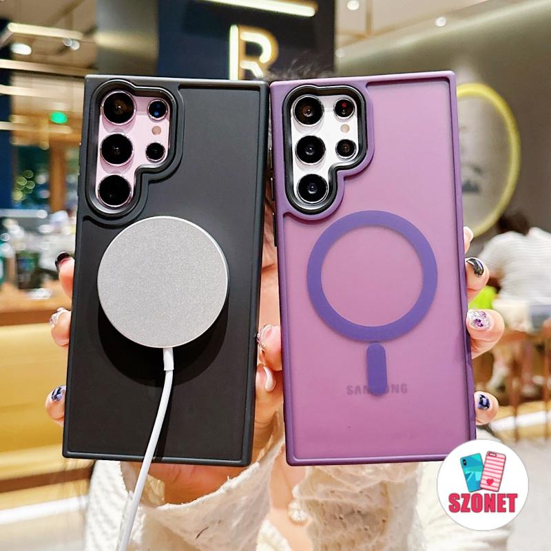 เคสโทรศัพท์มือถือแบบแข็ง กันกระแทก พร้อมที่ชาร์จแม่เหล็กไร้สาย สําหรับ Samsung Galaxy Note 20 Ultra S23 S22 Ultra S21 Plus S20 FE A13 A12 A21S A51 A31 Z Flip4 Fold4