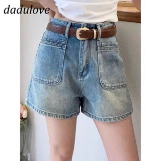 DaDulove💕 New American Ins Big Pocket Retro Denim Shorts Niche High Waist A- line Pants Large Size Hot Pants