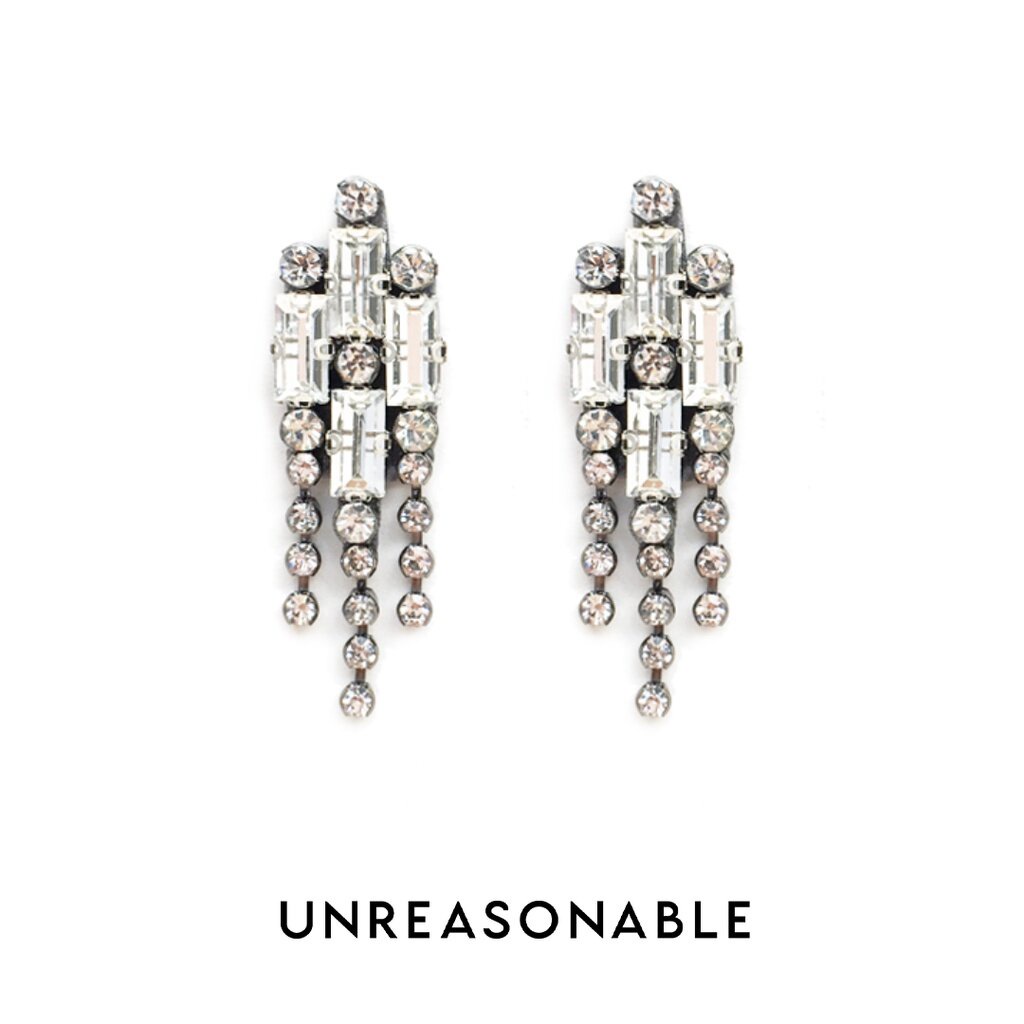 ต่างหู Crystal ต่างหูคลิป ต่างหูก้านเงินแท้ UA0517-01 Unreasonable Accessories