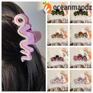 Oceanmapdz กิ๊บติดผม รูปคลื่น เรขาคณิต หัวใจ ประดับเพชร ทรงไม่สมมาตร ของขวัญ สไตล์เกาหลี