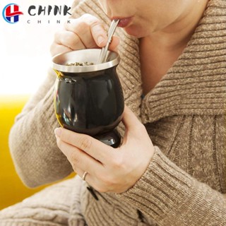 CHINK Yerba Mate Gourd ชุดแปรงสเตนเลส ทําความสะอาดง่าย 8 ออนซ์