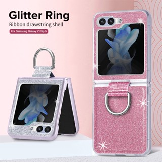 เคสมือถือ แบบหนัง สีชมพู หรูหรา สําหรับ Sumsung Samung Flip 5 ZFlip5 Samsung Galaxy Z Flip5 5G