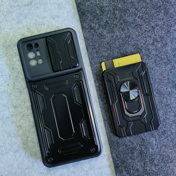 Tecno Pova 2 - CardX Army Flip Lens Card Ring Armor Case กันกระแทก