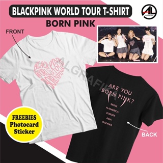 【New】oversize T-shirt เสื้อยืด พิมพ์ลาย Blackpink BORN PINK WORLD TOUR 2022 KPOP JISOO LISA S-5XL