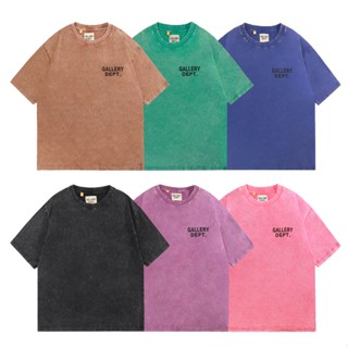 Gallery DEPT ใหม่ เสื้อยืดลําลอง ผ้าฝ้าย แขนสั้น พิมพ์ลายฉลากสเตอริโอ สีชมพู สีกากี แฟชั่นฤดูร้อน 21 สีกากี 230 กรัม