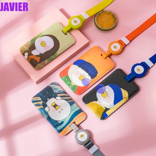 JAVIER เคสการ์ดภาพวาดสีน้ํามัน รูปการ์ตูนรถบัสน่ารัก สําหรับนักเรียน