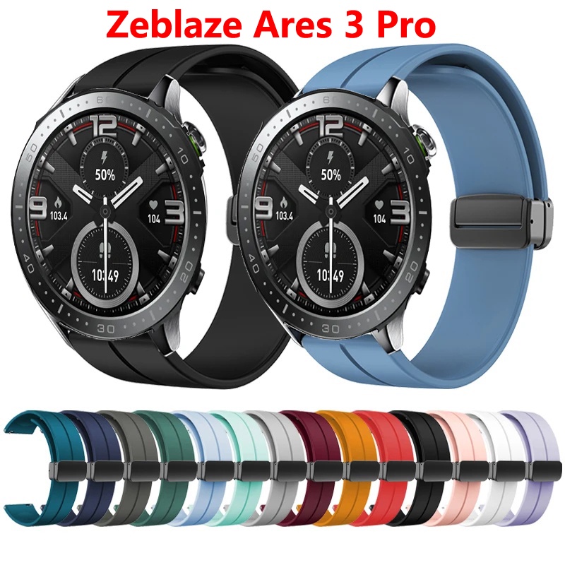 สายนาฬิกาข้อมือซิลิโคน แบบแม่เหล็ก พับได้ สําหรับ Zeblaze Ares 3 Pro Vibe 7 Pro Zeblaze Stratos 3 2