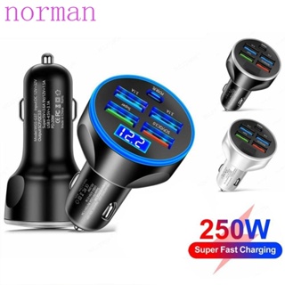 Norman อะแดปเตอร์ชาร์จโทรศัพท์มือถือ 250W แบบชาร์จเร็ว สําหรับรถยนต์