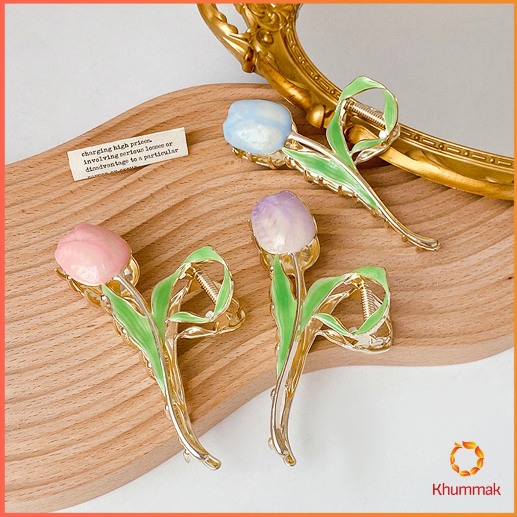 Khummak กิ๊บเก็บผม ทรงดอกไม้ แฟชั่นสไตล์สาวเกาหลี hair clip - รูปที่ 2
