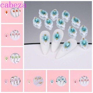 Cabeza อุปกรณ์ตกแต่งเล็บ จี้คริสตัลออโรร่า รูปดวงตาม้า ดอกไม้ สําหรับตกแต่งเล็บ 10 ชิ้น ต่อชุด