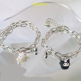 Lyndon Cinnamoroll Bell สร้อยข้อมือ นําโชค ยอดนิยม สําหรับผู้หญิง สีลูกกวาด ของขวัญคู่รัก ปรับได้ สไตล์เกาหลี โซ่มือ