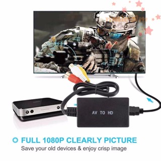 Malcolm อะแดปเตอร์แปลงเสียง AV เป็น HDMI RCA เป็น HDMI NTSC PAL HD สําหรับโปรเจคเตอร์ DVD HDTV