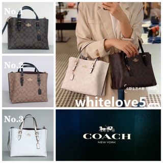 Mollie Tote 25 In Signature Canvas C4250 กระเป๋าสะพายข้าง COAC H กระเป๋าถือ