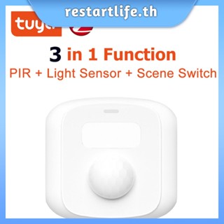 Tuya Wifi Zigbee Mini Human Motion Movement Body Pir Sensor With Light Sensor Scene Switch Function Smart Life Home Security