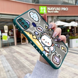 เคสโทรศัพท์มือถือแบบแข็ง ใส กันกระแทก ลายการ์ตูนอวกาศ มีลายด้านข้าง สําหรับ Samsung galaxy M21 M30s