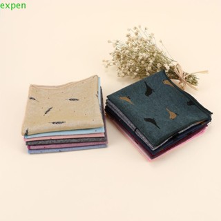 EXPEN Bird Pattern Feather Suit Accessories Handmade Formal Suit Handkerchief