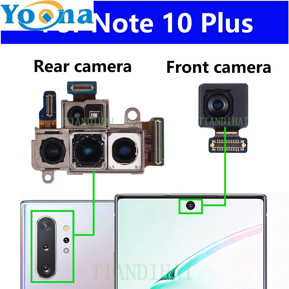 หลักกล้องด้านหลังด้านหลังสําหรับ Samsung Galaxy Note 10 Plus N975F N976F N975U Note10 + ด้านหน้า Fac