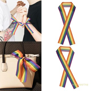 Ivy แถบคาดศีรษะ สีรุ้ง ลายทาง สีสันสดใส LGBTQ Gay Pride สร้อยข้อมือ สายรัดข้อมือ