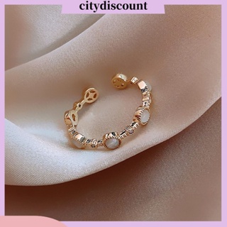 &lt;citydiscount&gt; แหวนทองแดง โอปอล แบบเปิด สวยหรู ปรับได้ เครื่องประดับ สําหรับผู้หญิง