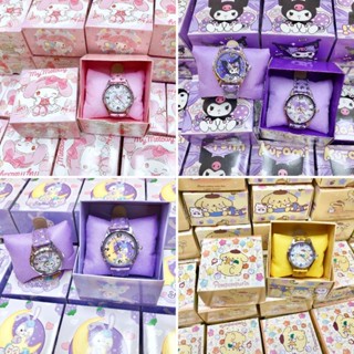 Sanrio Kuromi นาฬิกาข้อมือ ลายการ์ตูน Hello Kitty น่ารัก พร้อมกล่องของขวัญ สําหรับเด็กผู้หญิง