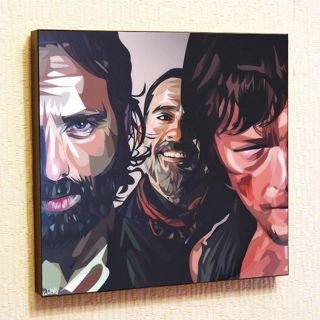 โปสเตอร์ภาพวาด Daryl &amp; Rick &amp; NEGAN Walking Dead สําหรับตกแต่งบ้าน