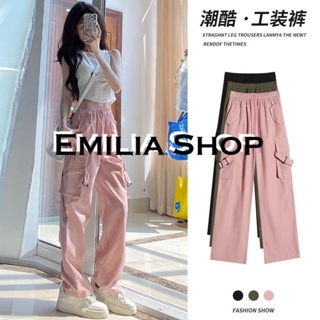 EMILIA SHOP  กางเกงขายาว กางเกง คาร์โก้ กางเกง  ทันสมัย รุ่นใหม่ Unique สไตล์เกาหลี A20M07R 36Z230909