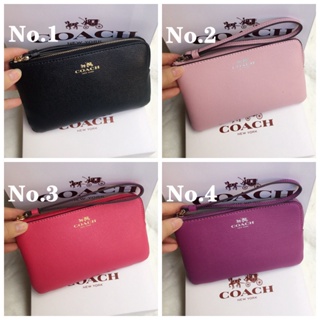 Corner Zip Wristlet F58032 กระเป๋าคลัทช์ กระเป๋าใส่เหรียญ พร้อมสายรัดข้อมือ COAC H กระเป๋าสตางค์ ผู้หญิง