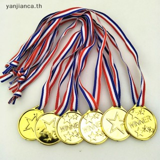 Yanca เหรียญรางวัล พลาสติก สีทอง ของเล่นปาร์ตี้วันเกิด สําหรับเด็ก 10 ชิ้น