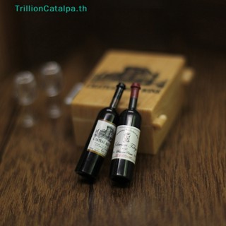 Trillioncatalpa โมเดลขวดไวน์แดงจําลอง 1:12 อุปกรณ์เสริม สําหรับตกแต่งบ้านตุ๊กตา DIY TH