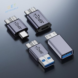 [Getdouble.th] อะแดปเตอร์ USB-A Type-C เป็น Micro B HDD 10Gbps ความเร็วสูง 7.5W สําหรับสายเคเบิลฮาร์ดไดรฟ์