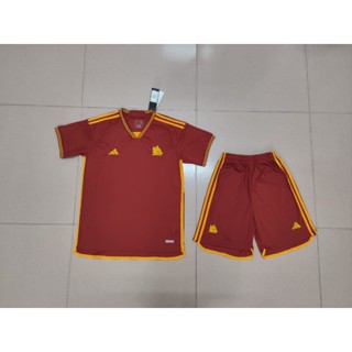 เสื้อกีฬาแขนสั้น ลายทีมชาติฟุตบอล Roma Home คุณภาพสูง ไซซ์ S - 2XL 23 24