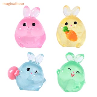 Magicalhour^^ ตุ๊กตากระต่ายเรืองแสง ขนาดเล็ก สําหรับตกแต่งบ้านตุ๊กตา 3 ชิ้น