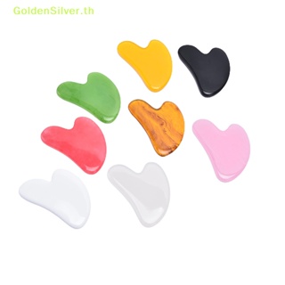 Goldensilver แผ่นกัวซาธรรมชาติ สีเงิน สําหรับนวดใบหน้า คอ ยกกระชับริ้วรอย TH