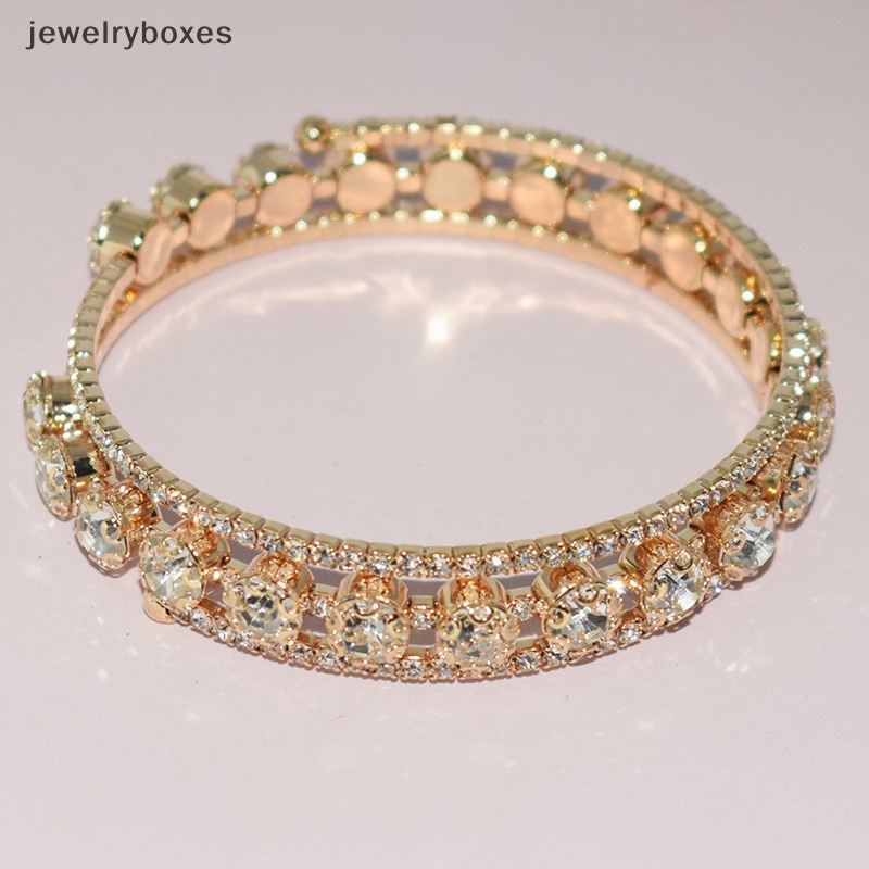 [jewelryboxes] สร้อยข้อมือ คริสตัล พลอยเทียม หลายชั้น แฟชั่น สําหรับผู้หญิง งานแต่งงาน กําไลข้อมือ เครื่องประดับเจ้าสาว
