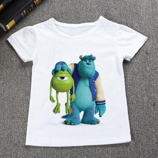 เสื้อยืดแขนสั้น พิมพ์ลายการ์ตูน Monsters Inc University แฟชั่นฤดูร้อน สําหรับเด็กผู้ชาย และเด็กผู้หญิง