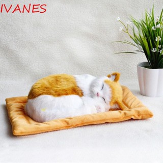 Ivanes ตุ๊กตาสัตว์จําลอง หลายสไตล์ พร้อมเสื่อ สําหรับตกแต่งภายในรถยนต์ บ้าน หมานอน งานฝีมือ