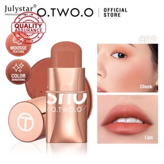 JULYSTAR O.TWO.O 6 สี Blush Stick Cream Blusher Blendable Waterproof Long-Lasting Hydrating Lip Cheek Eye Stick Beauty